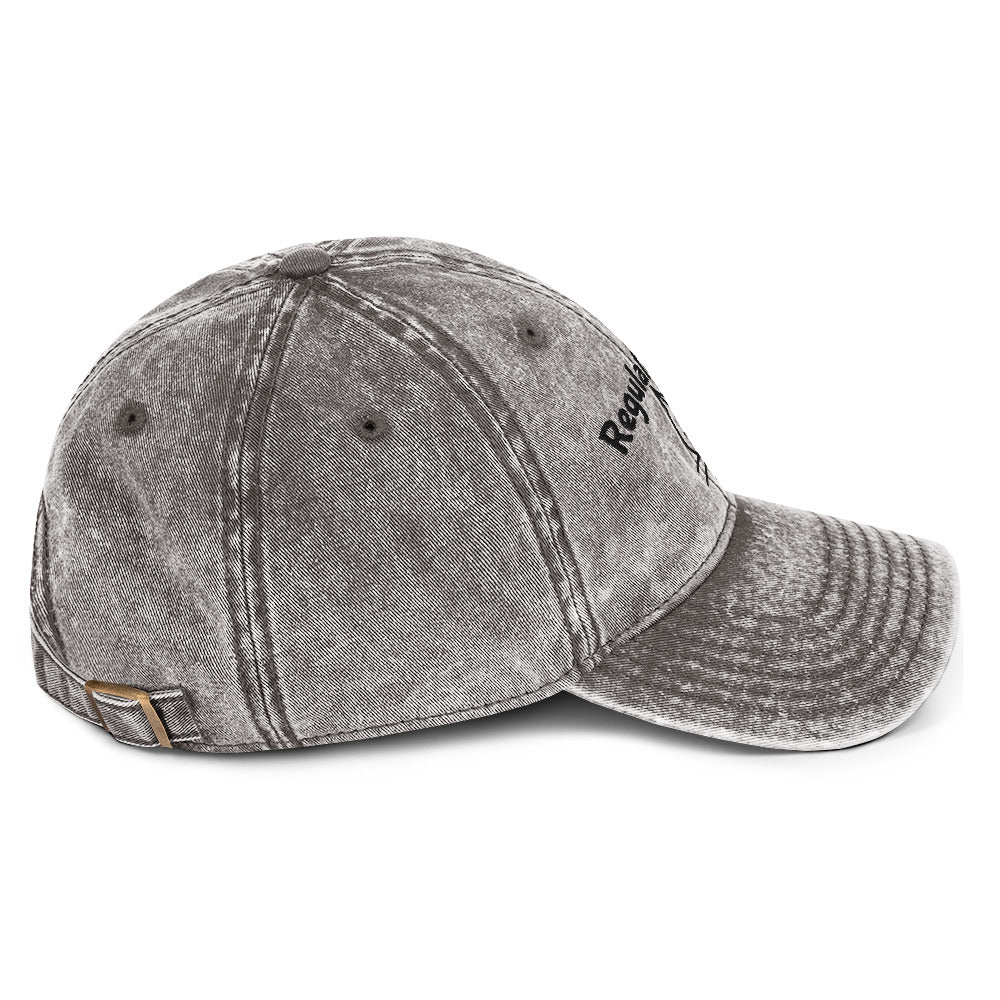 Embroidered "Regulated by Cats" stone-washed gray cap