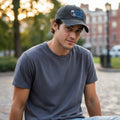 Embroidered "We Are Not For Sale" cotton twill black stone-washed cap